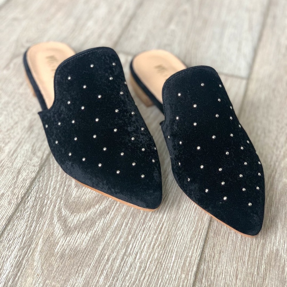 Black Studded Slip Ons
